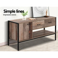 Artiss TV Stand 120cm Industrial Rustic Wooden Storage Cabinet