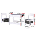 Keezi Kids Table Chairs Set Activity Storage Chalkboard Desk Grey