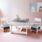 Keezi Kids Table Chairs Set Activity Storage Chalkboard Desk Grey