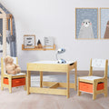 Keezi 3PCS Kids Table Chairs Set Activity Desk Chalkboard Storage