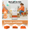 Keezi 3PCS Kids Table Chairs Set Activity Desk Chalkboard Storage