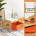 Keezi 3PCS Kids Table Chairs Set Activity Desk Chalkboard Storage