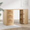 Artiss Computer Desk 120cm Drawer Rattan Oak Home Office Study Table