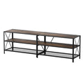 Artiss TV Stand 3-Tier Entertainment Unit Display Shelves Walnut