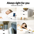 Artiss Bedside Table 2 Drawers White ANDERS