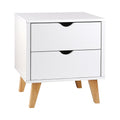 Artiss Bedside Table 2 Drawers White ANDERS