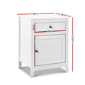 Artiss Bedside Table with Drawers Nightstand White
