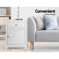Artiss Bedside Table with Drawers Nightstand White