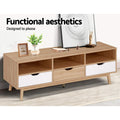 Artiss TV Cabinet 140cm Wooden Entertainment Unit Storage Scandi