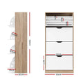 Artiss Shoe Rack Cabinet 4-Tier 60 Pairs White