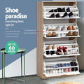 Artiss Shoe Rack Cabinet 4-Tier 60 Pairs White