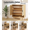 Artiss Shoe Rack Cabinet 5-tier Rattan 20 Pairs Storage