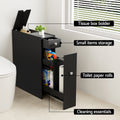 Artiss Wooden Bathroom Storage Cabinet Toilet Tissue Holder Black