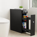 Artiss Wooden Bathroom Storage Cabinet Toilet Tissue Holder Black