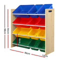 Keezi Kids Toy Box 12 Bins Bookshelf Organiser Storage Rack