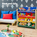 Keezi Kids Toy Box 12 Bins Bookshelf Organiser Storage Rack
