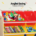 Keezi Kids Toy Box 12 Bins Bookshelf Organiser Storage Rack