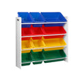 Keezi Kids Toy Box 12 Bins Bookshelf Organiser Storage Rack