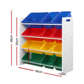 Keezi Kids Toy Box 12 Bins Bookshelf Organiser Storage Rack