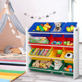 Keezi Kids Toy Box 12 Bins Bookshelf Organiser Storage Rack