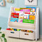 Keezi 4 Tier Kids Bookshelf Magazine Rack Organiser Drawer