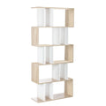 Artiss 5 Tier Bookshelf White Oak Storage Shelves
