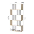 Artiss 5 Tier Bookshelf White Oak Storage Shelves