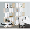 Artiss 5 Tier Bookshelf White Oak Storage Shelves
