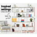 Artiss 5 Tier Bookshelf White Oak Storage Shelves