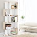 Artiss 5 Tier Bookshelf White Oak Storage Shelves