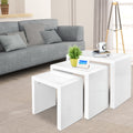 Artiss Nesting Coffee Table Set 3 Glossy White