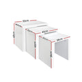 Artiss Nesting Coffee Table Set 3 Glossy White