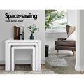 Artiss Nesting Coffee Table Set 3 Glossy White