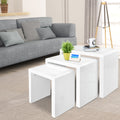 Artiss Nesting Coffee Table Set 3 Glossy White