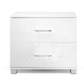 Artiss Bedside Table 2 Drawers High Gloss White