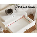 Artiss Bedside Table 2 Drawer White Nightstand Side Cabinet Storage