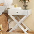 Artiss Bedside Table 2 Drawer White Nightstand Side Cabinet Storage