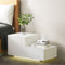 Artiss Bedside Table LED 2 Drawers White REMI