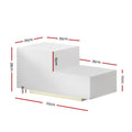 Artiss Bedside Table LED 2 Drawers White REMI