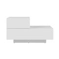 Artiss Bedside Table LED 2 Drawers White REMI