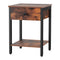 Artiss Bedside Table 1 Drawer Shelves Walnut Nightstand