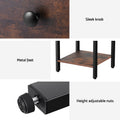 Artiss Bedside Table 1 Drawer Shelves Walnut Nightstand