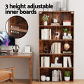 Artiss 5 Tier Bookshelf Walnut Storage Shelves