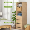 Artiss 3 Drawer Tallboy Chest Pine Cabinet Storage