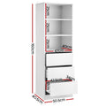 Artiss 3 Drawer Tallboy Cabinet White Bedroom Storage