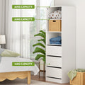 Artiss 3 Drawer Tallboy Cabinet White Bedroom Storage