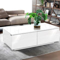 Artiss Coffee Table 4 Drawers White Trevi Design