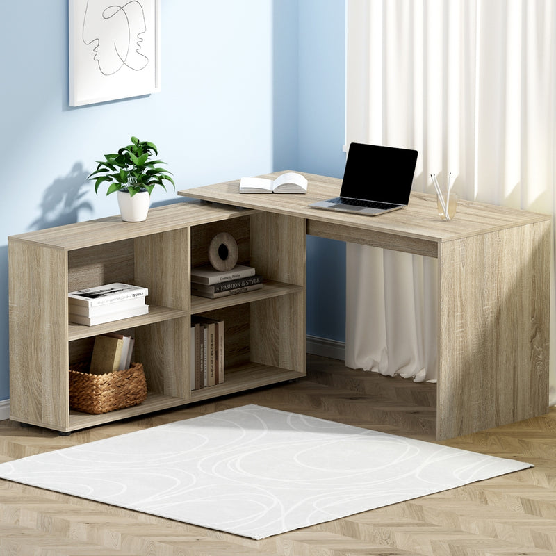 Artiss Computer Desk Bookshelf 130cm Oak