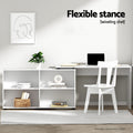 Artiss Computer Desk with Bookshelf White 130cm