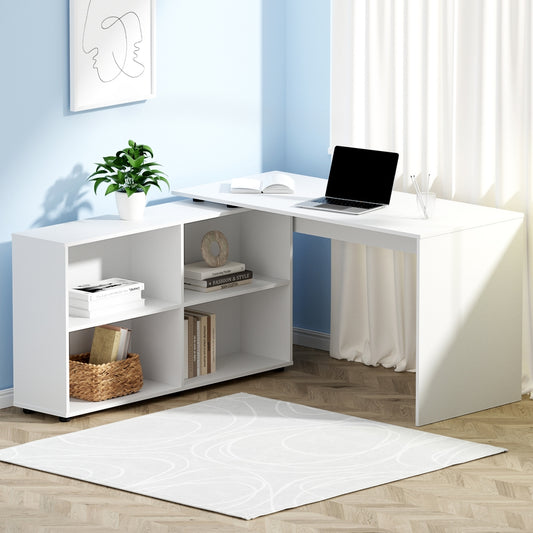 Artiss Computer Desk with Bookshelf White 130cm